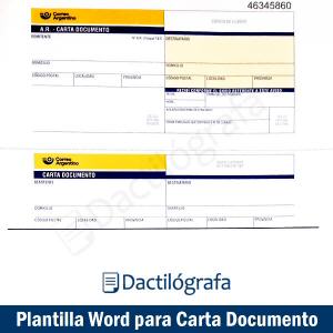Plantilla Word Carta Documento Correo Argentino