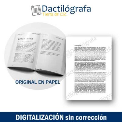 Digitalización A4 sin corrección material en papel