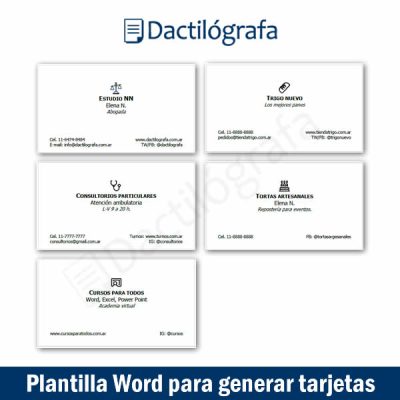 Plantilla Word combinar correspondencia para generar tarjetas presentación