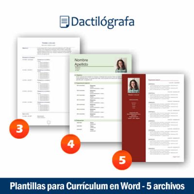 Plantillas para CV de varias páginas en Word 5 archivos