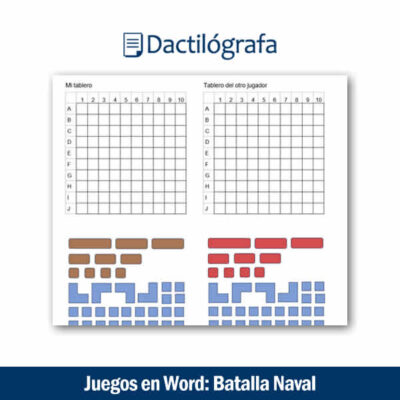 Juego en Word: batalla naval editable e imprimible