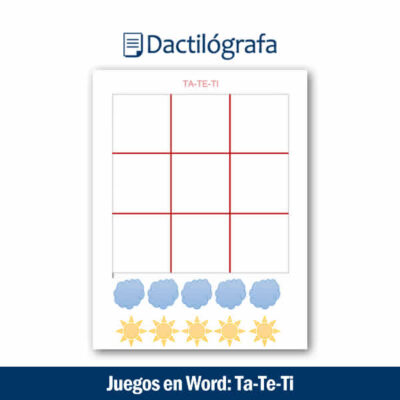 Juego en Word: Ta-Te-Ti editable imprimible gratuito
