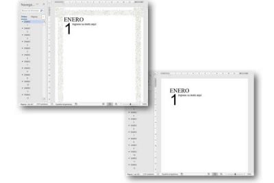 Agenda perpetua en Word A5 versión simple con y sin fondo